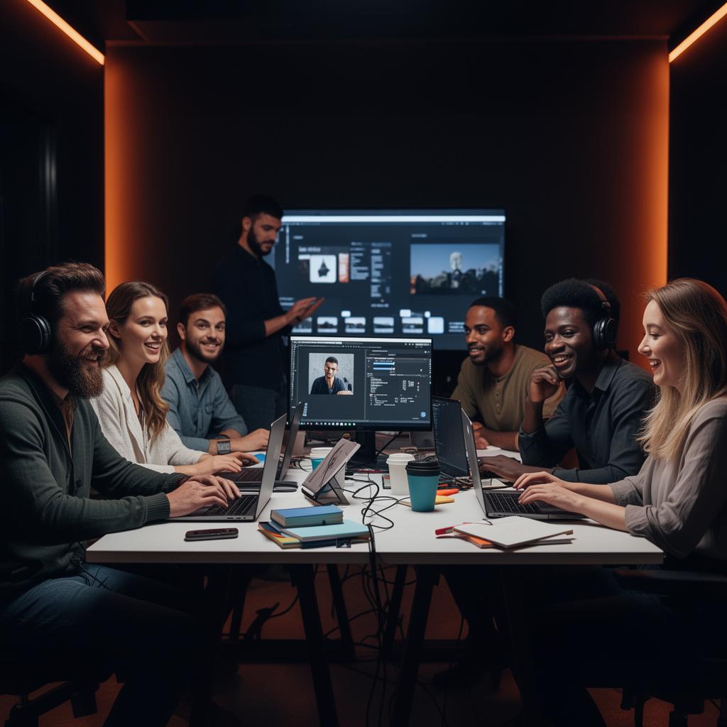 The DXT WEB DESIGN Atlanta agency team collaborating