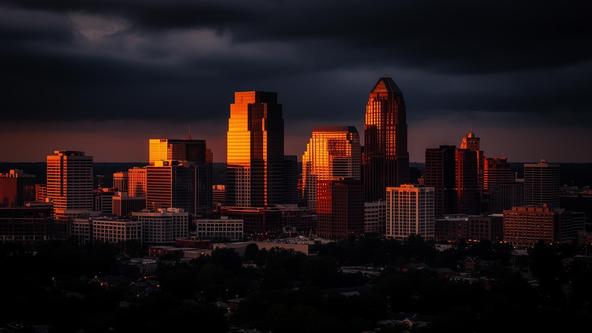 Atlanta Georgia downtown skyline at dusk
