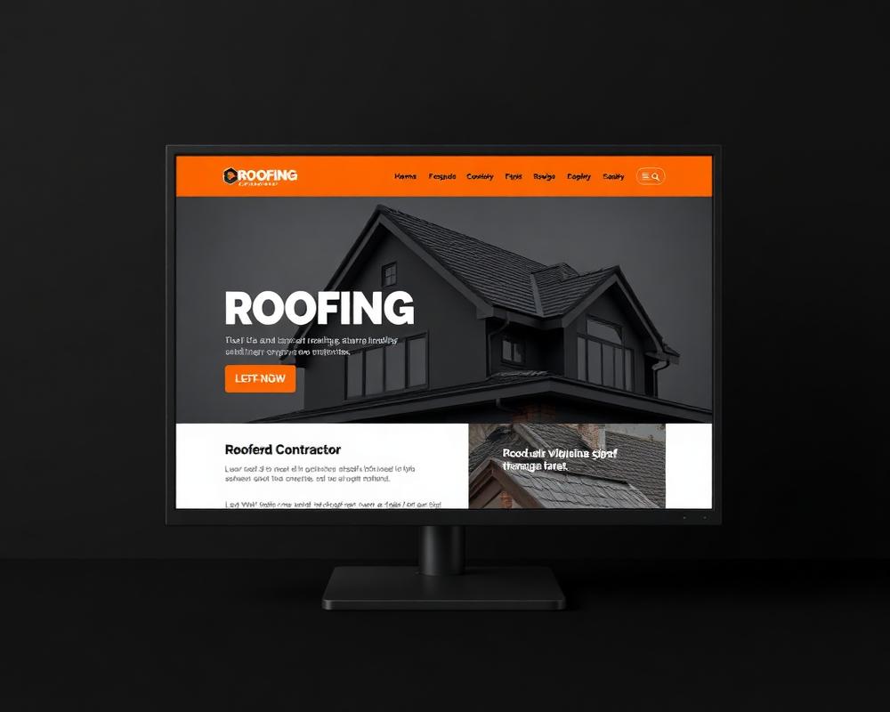 Roofing Contractor website design example by DXT WEB DESIGN